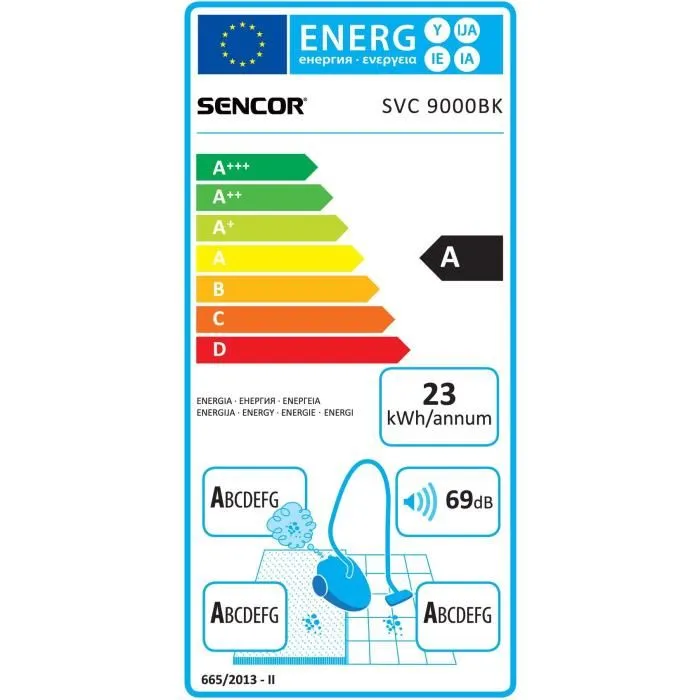 Sencor SVC 9000BK Aspirateur traineau 800 W Noir