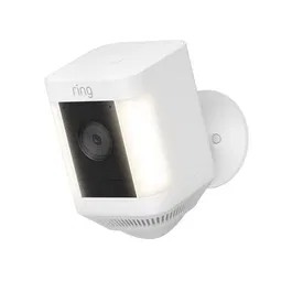 Ring Spotlight Cam Plus - Caméra de surveillance extérieure sans fil avec batterie rechargeable - HD 1080p - Vision nocturne couleur - Audio bidirectionnel - Projecteurs et sirène