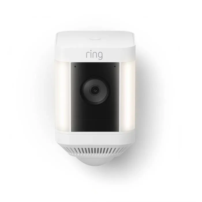Ring Spotlight Cam Plus - Caméra de surveillance extérieure sans fil avec batterie rechargeable - HD 1080p - Vision nocturne couleur - Audio bidirectionnel - Projecteurs et sirène