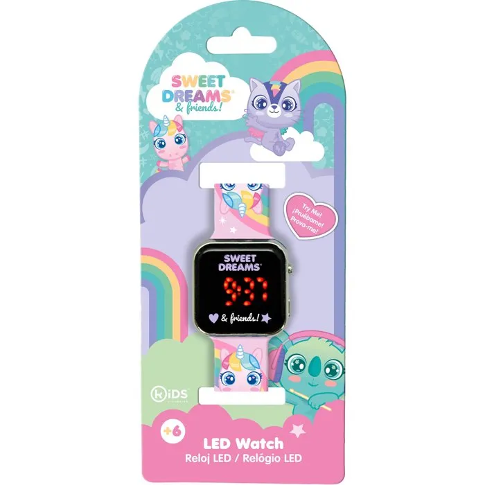 Kids Licensing Réveil LED Veilleuse 3D Sweet Dreams pour Enfant - Fonctions Réveil, Alarme, Date - Piles AA Incluses