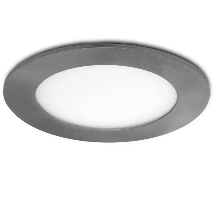 Plaque LED 6W 480Lm 4200K Circulaire Nickel Satiné 50.000H [GL-CL-R6N-W]