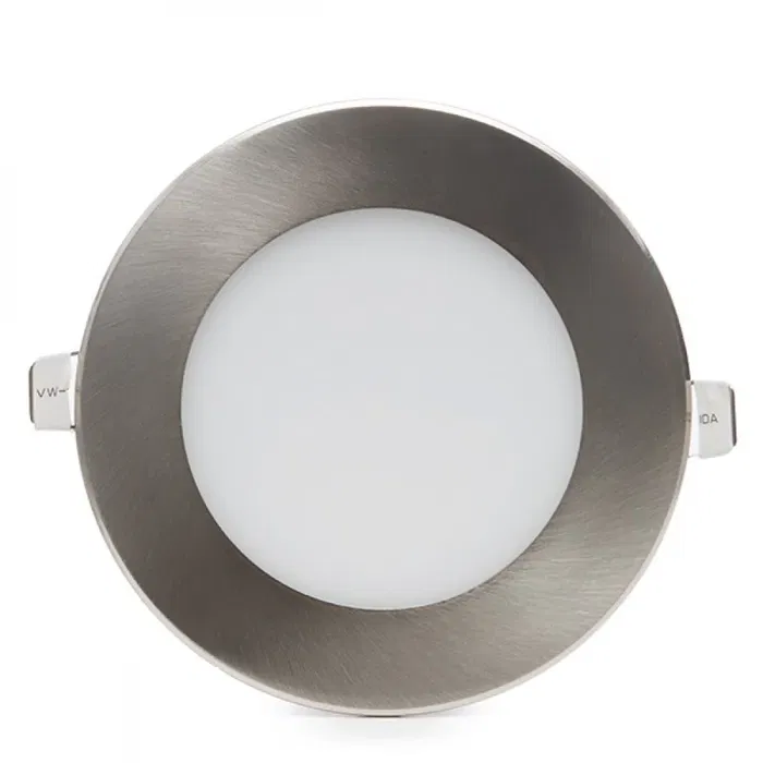 Plaque LED 6W 480Lm 4200K Circulaire Nickel Satiné 50.000H [GL-CL-R6N-W]