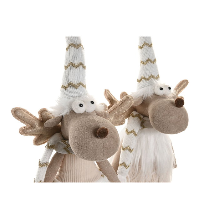 Décorations de Noël Home ESPRIT Blanc Renne 14 X 13 X 60 CM (2 Unités)