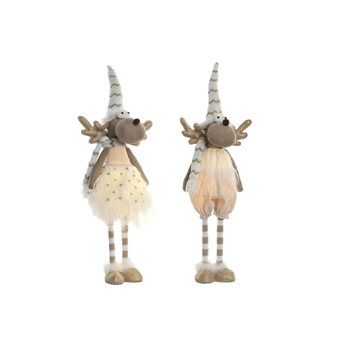 Décorations de Noël Home ESPRIT Blanc Renne 14 X 13 X 60 CM (2 Unités)