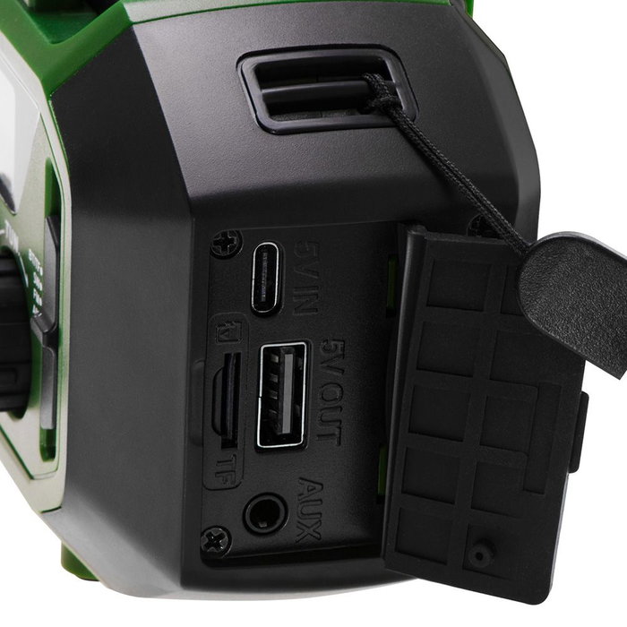 Camry CR1919 Radio de secours multifonction solaire/dynamo/USB 4000 mAh, linette LED 3W, FM/AM/SW, Bluetooth 5.0, verte