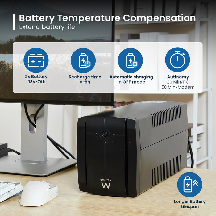 Ewent EW3997 Système d'alimentation sans interruption interactif 720 W