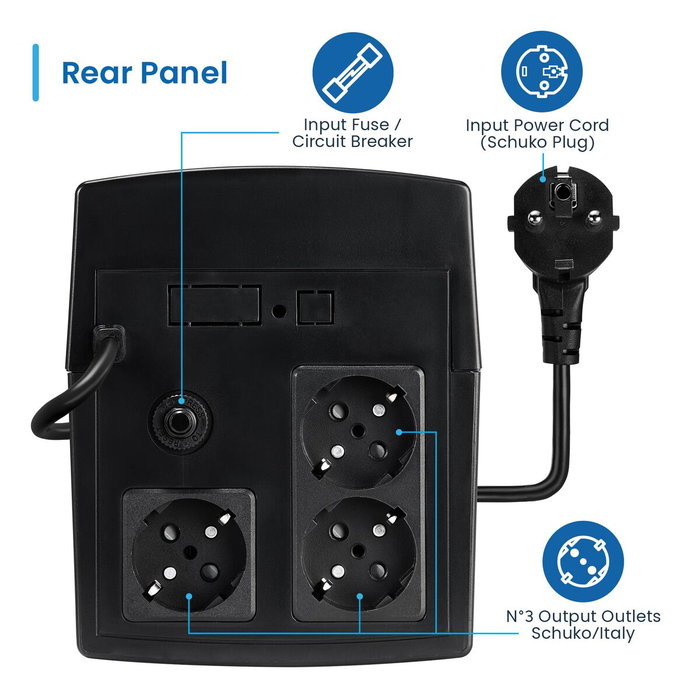 Ewent EW3997 Système d'alimentation sans interruption interactif 720 W