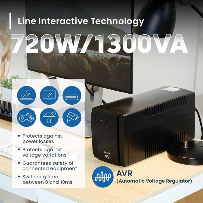Système d'Alimentation Sans Interruption Interactif Ewent EW3997 720 W