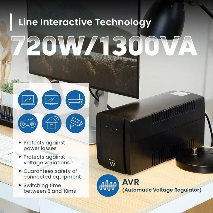 Ewent EW3997 Système d'alimentation sans interruption interactif 720 W