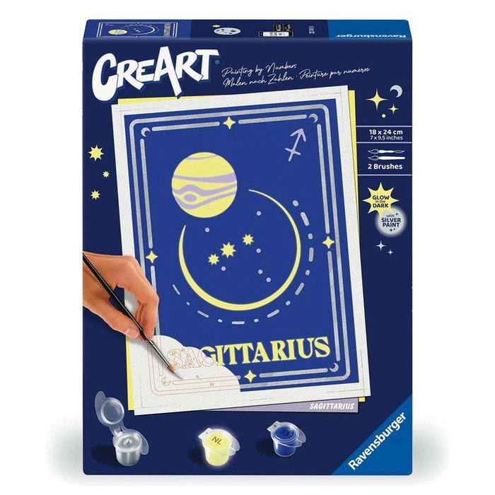 Ravensburger CreArt Kit Peinture par Numéros Serie Trend D Zodiac Sagittaire avec Effet Lumineux 18x24cm Ravensburger CreArt Kit Peinture par Numéros Serie Trend D Zodiac Sagittaire avec Effet Lumineux 18x24cm