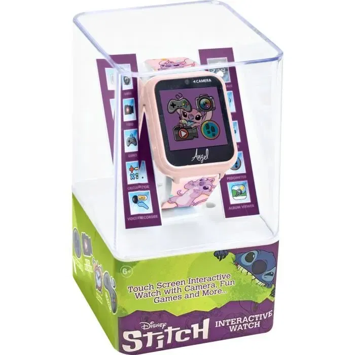 Kids Licensing Montre interactive Angel LAS4088 - Montre enfant multifonctions avec écran, jeux, appareil photo, vidéo, podomètre, rechargeable
