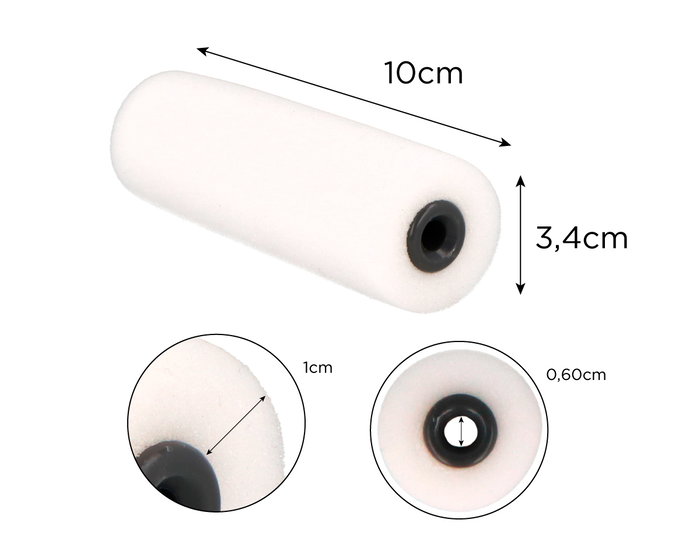 Innspiro Pack de 5 recharges de rouleau en mousse 10 cm