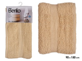 Berilo Serviette de toilette unie 80x140 cm 400 g/m² couleur crème - 80% coton 20% polyester (Set de 12)