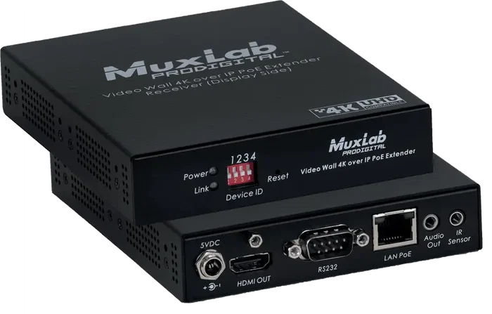 Muxlab Récepteur HDMI sur IP 4K avec RJ45, JPG 2000, Portée 100 m, 500812