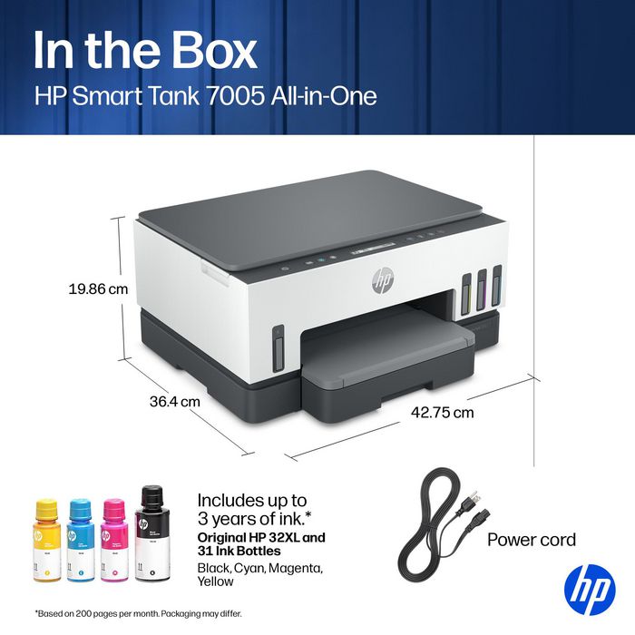 HP Smart Tank 7005 Imprimante tout-en-un couleur avec réservoir d'encre HP Smart Tank 7005 Imprimante tout-en-un couleur avec réservoir d'encre