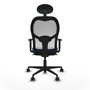 Piqueras y Crespo Chaise de Bureau avec Appui-tête 1D036N1 Bleu