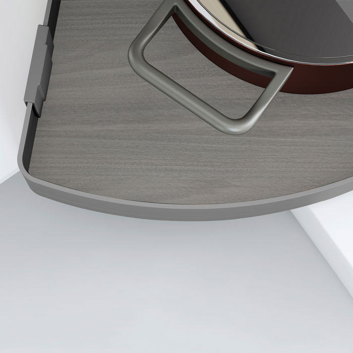 Emuca Jeux de plateaux tournants Harmony 3/4, Module largeur 800mm, Hauteur réglable, Acier et Bois, Gris anthracite