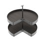 Emuca Jeux de plateaux tournants Harmony 3/4, Module largeur 800mm, Hauteur réglable, Acier et Bois, Gris anthracite