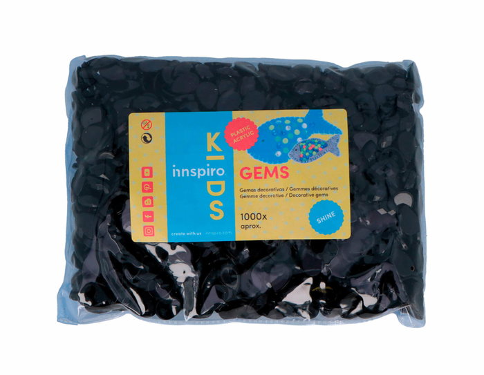 Innspiro Gemmes décoratives acryliques goutte noir opaque 10x14mm 1000u. Approx.