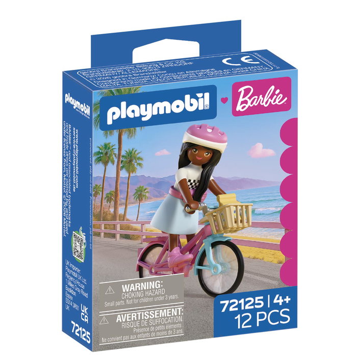PLAYMOBIL Barbie Brooklyn 72125 Bicyclette Barbie Plage Malibu Poupée avec Casque et Accessoires Langue Espagnol PLAYMOBIL Barbie Brooklyn 72125 Bicyclette Barbie Plage Malibu Poupée avec Casque et Accessoires Langue Espagnol
