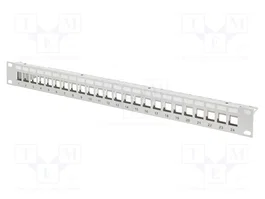 DIGITUS Panneau de brassage Keystone 24 ports 1U Rack 19 pouces gris