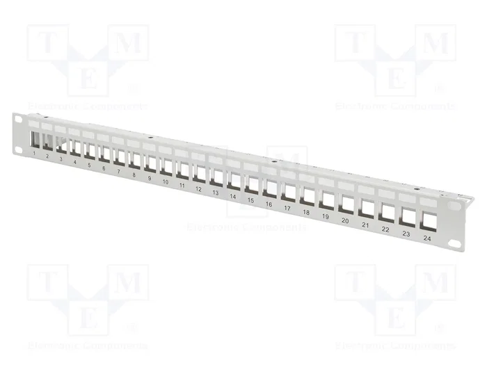 DIGITUS Panneau de brassage Keystone 24 ports 1U Rack 19 pouces gris DIGITUS Panneau de brassage Keystone 24 ports 1U Rack 19 pouces gris