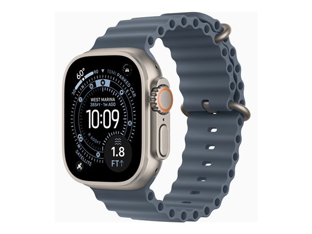 Apple Watch Ultra 3 grps + 49 mm Titanium Ocean Band Smartwatch GPS LTE Écran Retina LTPO3 OLED 3000 nits Capteurs Santé Sport Résistant Eau 100 m Autonomie 72 h