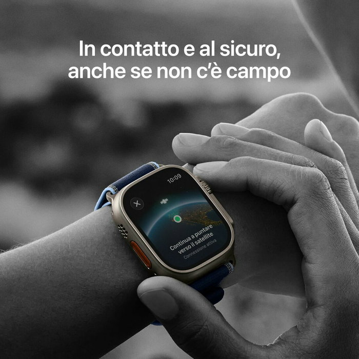 Apple Watch Ultra 3 GPS + Cellular 49mm Titane Naturel, Bracelet Ocean Bleu Apple Watch Ultra 3 GPS + Cellular 49mm Titane Naturel, Bracelet Ocean Bleu