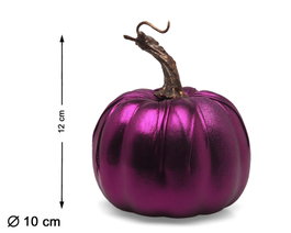 Atosa Citrouille Métallique Violette de 12 cm pour Décoration Halloween