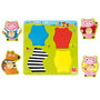 Goula Puzzle en bois Les 3 petits cochons - 4 pièces pivotantes grande taille 22 x 22 cm - Illustration Susana Hoslet - Jouet d'éveil pour enfant dès 12 mois