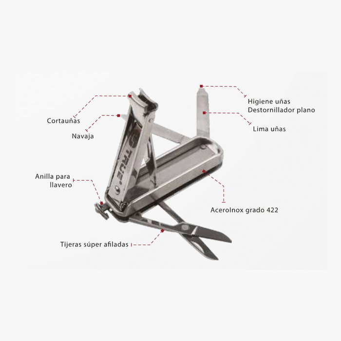 Couteau suisse True Nailclip tu215k Ciseaux à ongles 6 en 1 Argentée Couteau suisse True Nailclip tu215k Ciseaux à ongles 6 en 1 Argentée