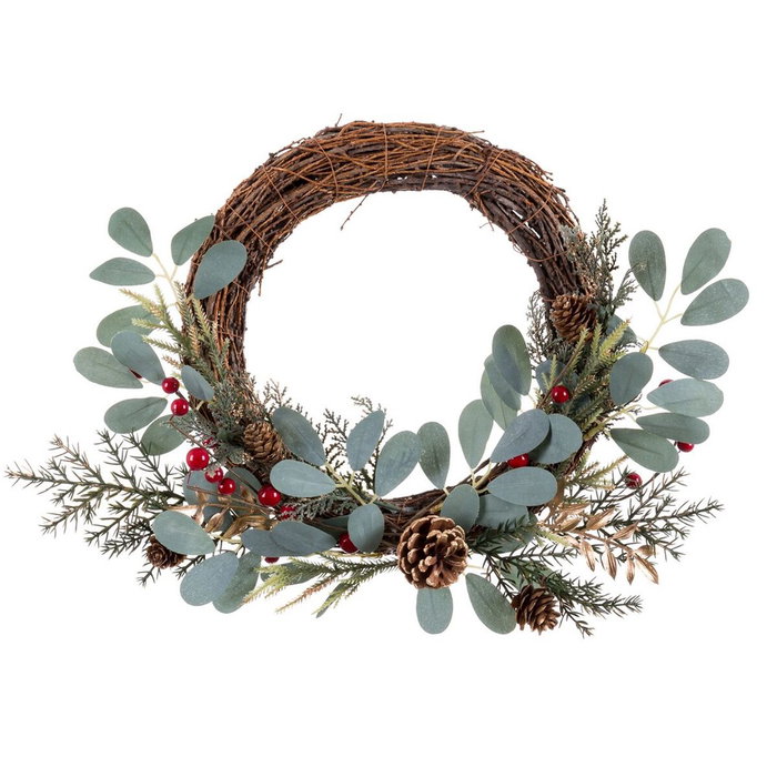 Couronne de Noël Multicouleur Plastique 40 x 7 x 40 cm Couronne de Noël Multicouleur Plastique 40 x 7 x 40 cm