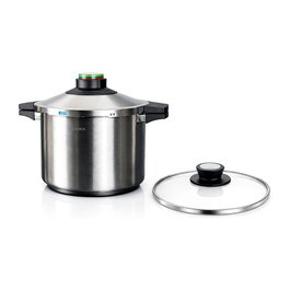 Elma Prêst Olla a presión 8 L en acier inoxydable 18/10 avec couvercle en verre