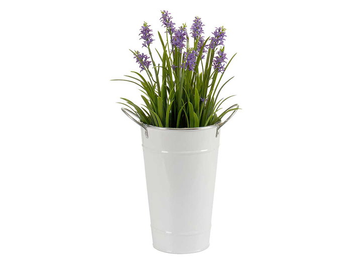 Ibergarden Seau Haut avec Anses Blanc Bord Argent 20x23,5x15 cm Zinc 2L (Set de 24) Ibergarden Seau Haut avec Anses Blanc Bord Argent 20x23,5x15 cm Zinc 2L (Set de 24)