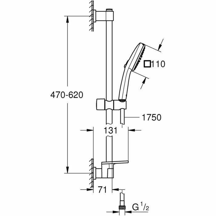 GROHE Ensemble de douche Vitalio Comfort 110, 2 jets, Chromé