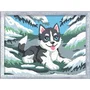 Ravensburger CreArt Kids 12023226 - Kit de peinture par numéros Huski dans la neige avec cadre - Tableau 18x24 cm pré-peint - À partir de 7 ans