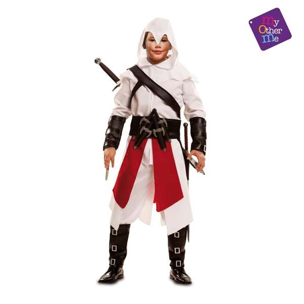 My Other Me - Déguisement Assassin Blanc pour Enfant 5-6 Ans (Capuche, Chemise, Pantalon, Tablier, Bandoulière, Ceinture, Bracelet et Protège-Tibia) - 100% Polyester My Other Me - Déguisement Assassin Blanc pour Enfant 5-6 Ans (Capuche, Chemise, Pantalon, Tablier, Bandoulière, Ceinture, Bracelet et Protège-Tibia) - 100% Polyester