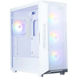 Zalman i3 NEO V2 I3NEOV2FRGBWH - Boîtier PC moyen tour ATX blanc avec façade mesh, ventilateurs RGB 4x120mm, port USB Type-C et verre trempé latéral
