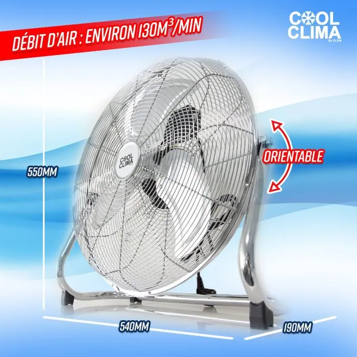 Cool Clima CCVSM90W-450 Ventilateur Métallique 90 W - Diamètre 45 cm