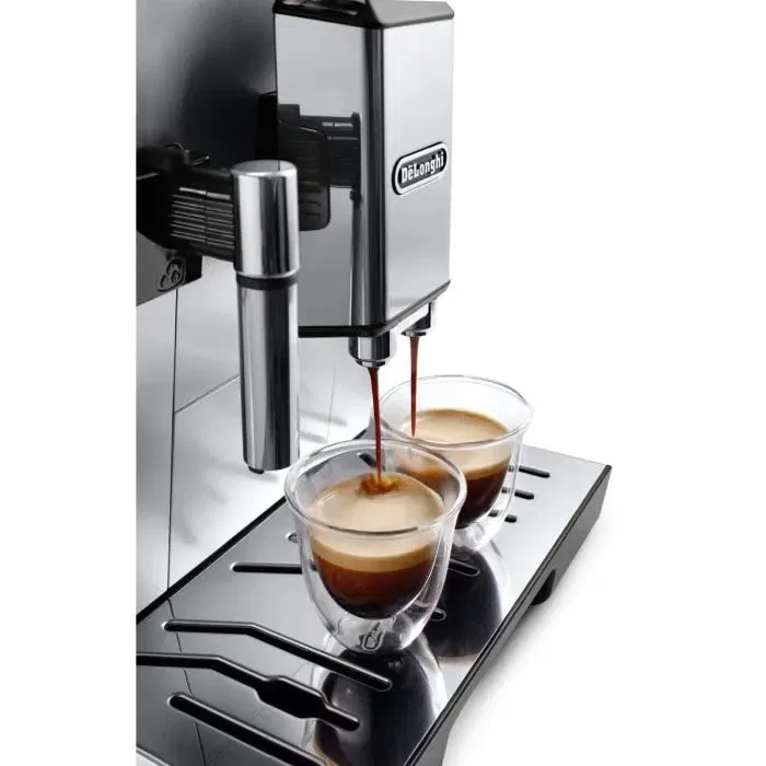 Delonghi ECAM 350.55.B Dinamica - Machine expresso automatique avec broyeur, écran tactile, One Touch Cappuccino, 4 boissons en accès direct, réservoir 300 g, Noir