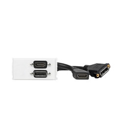 Vivolink Plaque murale DisplayPort + HDMI, Blanc