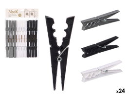 ARTE REGAL Set de 24 pinces à linge 10cm Couleurs Neutres