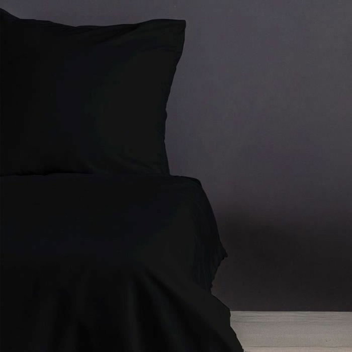 BigBuy Home Parure de couette King Size Noir en Satin de Coton BigBuy Home Parure de couette King Size Noir en Satin de Coton