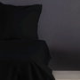 BigBuy Home Parure de couette King Size Noir en Satin de Coton
