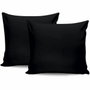 BigBuy Home Parure de couette King Size Noir en Satin de Coton