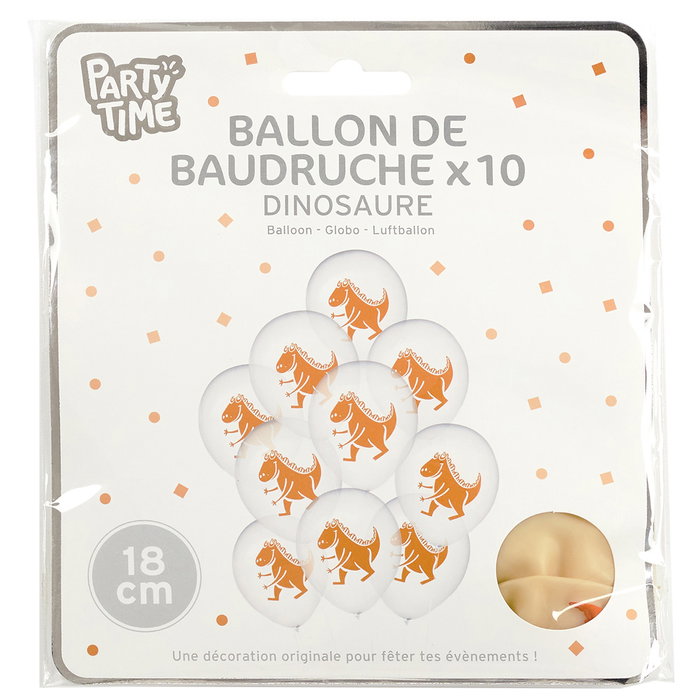 Party Time Lot de 10 ballons Dinosaure