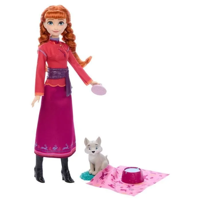Disney Frozen - Coffret de jeu Anna et le Louveteau, 4 accessoires, figurines et poupée inspirées de La Reine des Neiges et Animals of Arendelle - JFG17 Disney Frozen - Coffret de jeu Anna et le Louveteau, 4 accessoires, figurines et poupée inspirées de La Reine des Neiges et Animals of Arendelle - JFG17