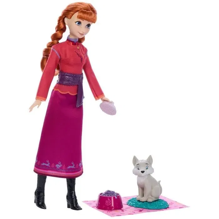Disney Frozen - Coffret de jeu Anna et le Louveteau, 4 accessoires, figurines et poupée inspirées de La Reine des Neiges et Animals of Arendelle - JFG17 Disney Frozen - Coffret de jeu Anna et le Louveteau, 4 accessoires, figurines et poupée inspirées de La Reine des Neiges et Animals of Arendelle - JFG17