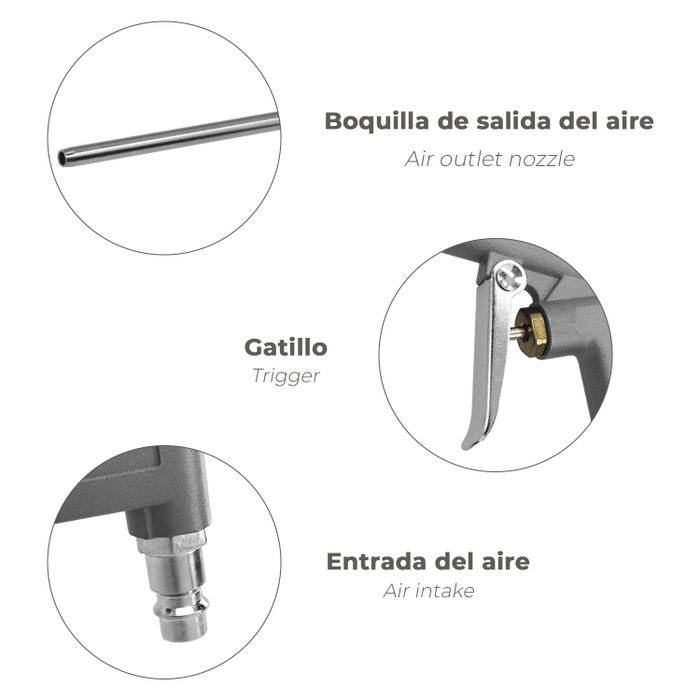WOLFPACK LINEA PROFESIONAL Pistola soplado avec canule et adaptateur rapide WOLFPACK LINEA PROFESIONAL Pistola soplado avec canule et adaptateur rapide