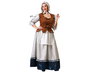 Déguisement costume médiéval serveuse femme adulte, robe longue blanche avec chaleco et delantal, taille XXL